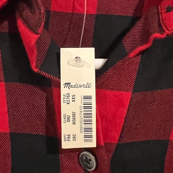 Madewell Flannel Tie-Front Shirt in Buffalo Check, XXSmall (New!) - Picture 2 of 6